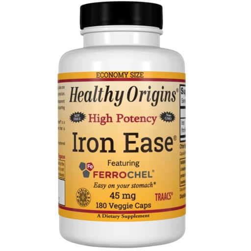 Healthy Origins Iron Ease - 45 mg - 180 VCaps