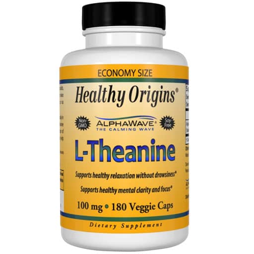 Healthy Origins L-Theanine - 100 mg - 180 VCaps