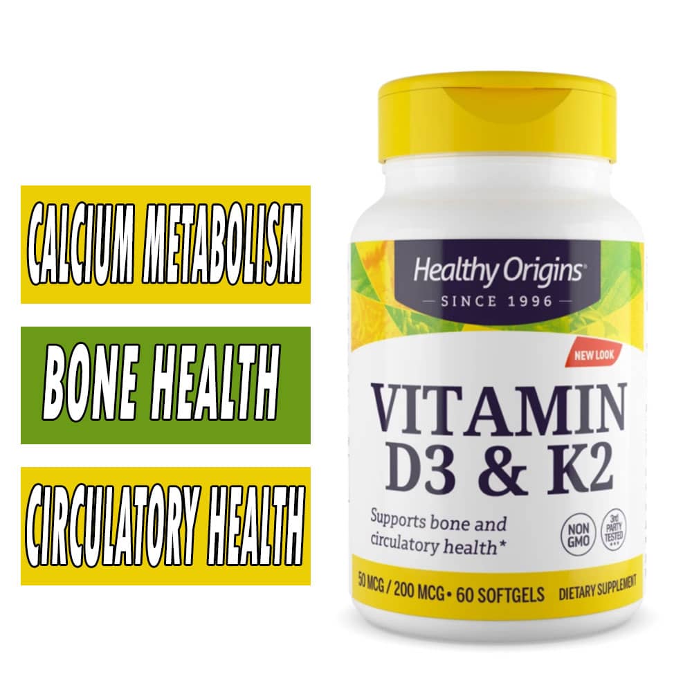 Healthy Origins Vitamin D3 & K2 - 60 Softgels