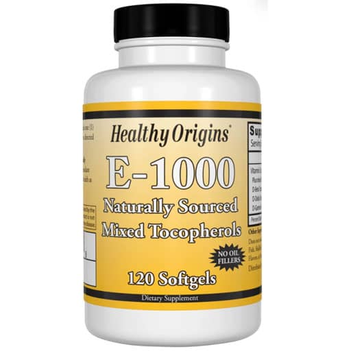 Healthy Origins Vitamin E - 1000 IU - Mixed Tocopherols - 120 Softgels