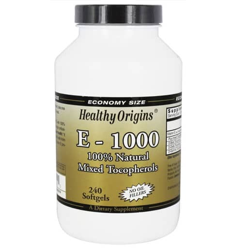 Healthy Origins Vitamin E - 1000 IU - Mixed Tocopherols - 240 Softgels
