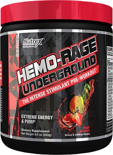 Hemo Rage Underground By Nutrex, Fruit Punch, 30 Servings
