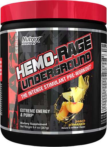 Hemo Rage Underground By Nutrex, Peach Pineapple, 30 Servings