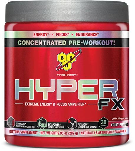 Hyper Fx Pre-Workout By BSN, Fruit Punch 30 Servings