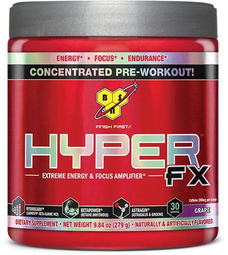 Hyper Fx Pre-Workout By BSN, Grape 30 Servings