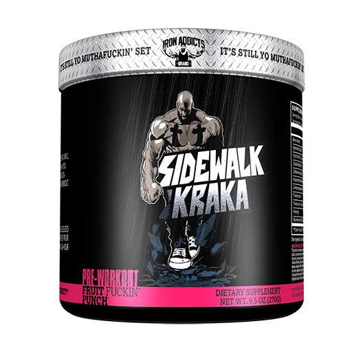 Sidewalk Kraka Pre Workout By Iron Addicts, Fruit Punch, 30 Servings