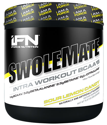 SwoleMate BCAA By iForce Nutrition, Sour Lemon Candy, 30 Servings