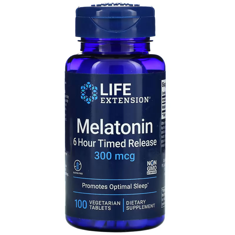 Life Extension Melatonin - 6 Hour Time Released - 300 mcg - 100 Veg Tablets