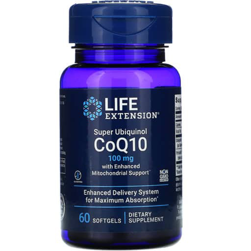 Life Extension Super Ubiquinol CoQ10 w/ Enhanced Mitochondrial Support - 100 mg - 60 Softgels