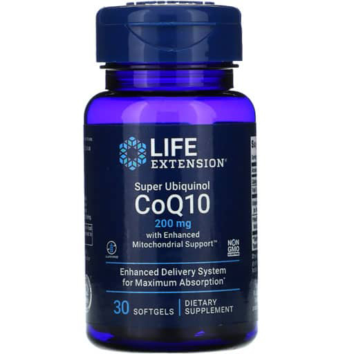 Life Extension Super Ubiquinol CoQ10 w/ Enhanced Mitochondrial Support - 200 mg - 30 Softgels