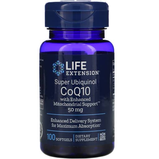 Life Extension Super Ubiquinol CoQ10 w/ Enhanced Mitochondrial Support - 50 mg - 100 Softgels