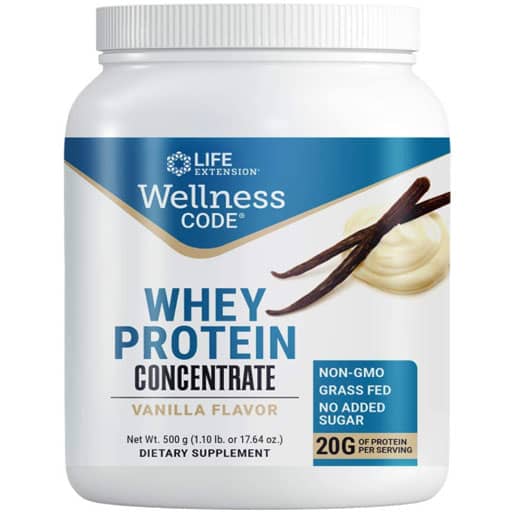 Life Extension Wellness Code Whey Protein Concentrate - Vanilla - 500 Grams
