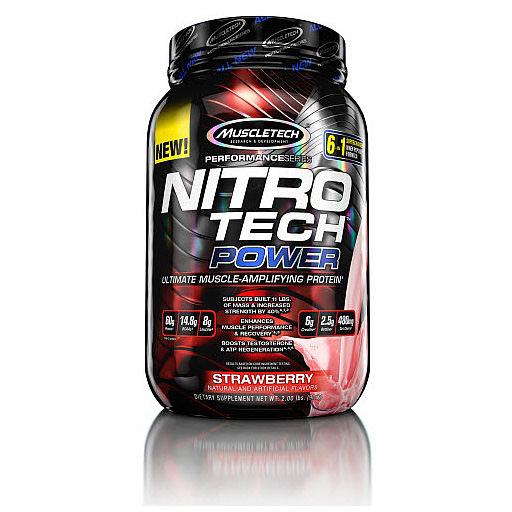 Nitro Tech Power, By MuscleTech, Strawberry, 2lb