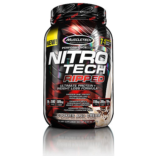 Nitro Tech Ripped, By MuscleTech, Cookies and Cream, 2lb