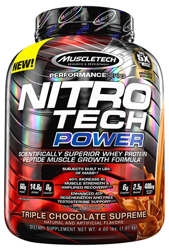 Nitro Tech Power, By MuscleTech, Triple Chocolate Supreme, 4lb