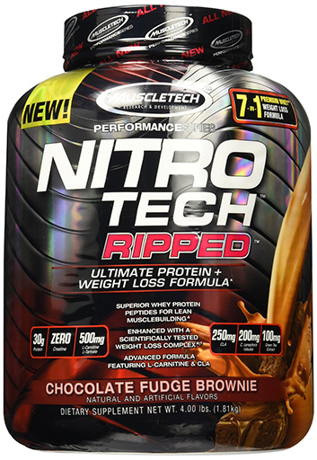 Nitro Tech Ripped, By MuscleTech, Chocolate Fudge Brownie, 4lb