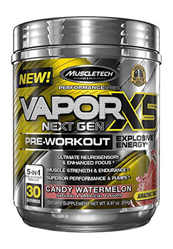 Vapor X5 Next Gen Pre Workout By MuscleTech, Candy Watermelon, 30 Servings