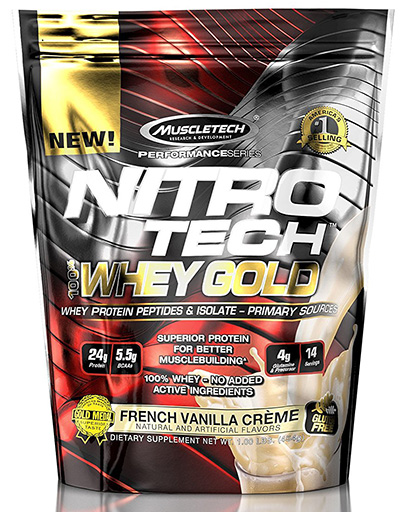 Nitro Tech Whey Gold, By MuscleTech, French Vanilla Creme, 1lb