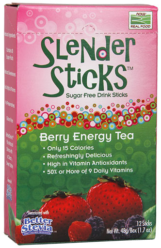 Slender Sticks By NOW Foods, Berry Energy Tea, 12/Box