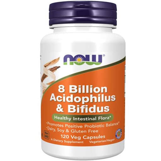 NOW 8 Billion Acidophilus and Bifidus - 120 Veg Caps