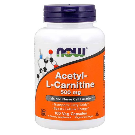 NOW Acetyl-L-Carnitine - 500mg - 100 Veg Caps