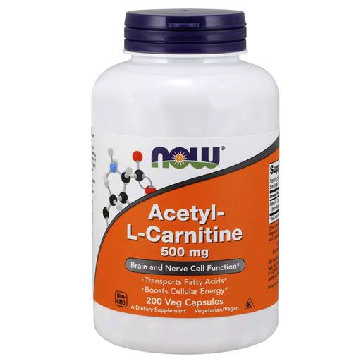 NOW Acetyl-L-Carnitine - 500mg - 200 Veg Caps