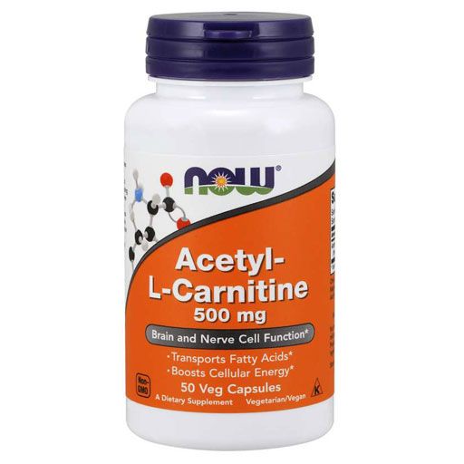 NOW Acetyl-L-Carnitine - 500mg - 50 Veg Caps