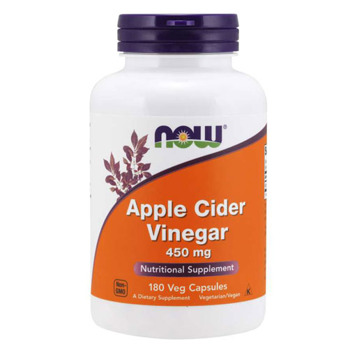 NOW Apple Cider Vinegar - 450 mg - 180 Veg Capsules