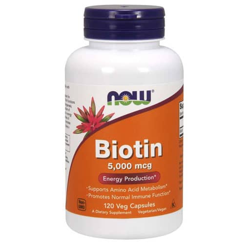 NOW Biotin, 5000 mcg, 120 Veg Caps
