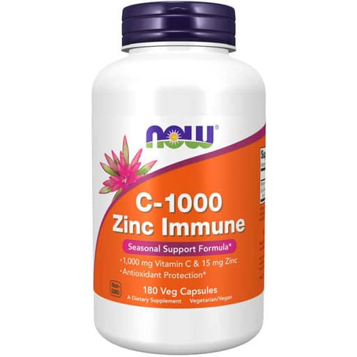 NOW C-1000 Zinc Immune - 180 Veg Capsules