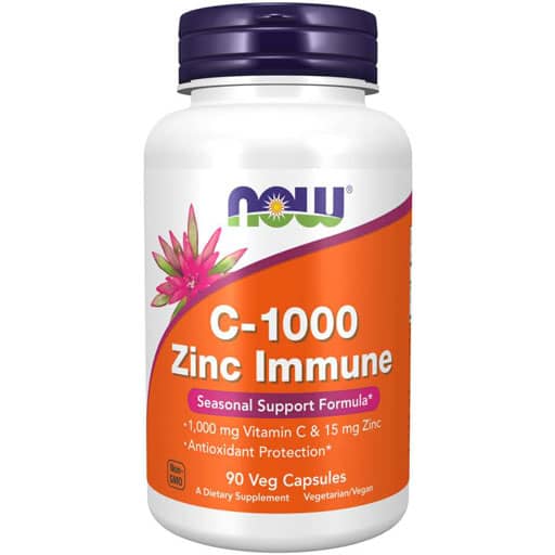 NOW C-1000 Zinc Immune - 90 Veg Capsules