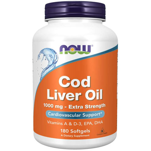 NOW Cod Liver Oil - 1000 mg - 180 Softgels