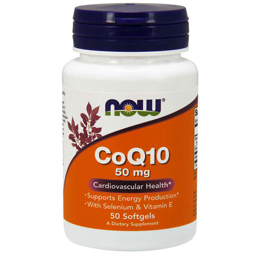NOW CoQ10 + Vitamine E - 50 mg  - 50 Softgels