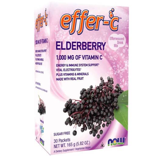 Effer C By NOW Foods, Elderberry, 30 Packets