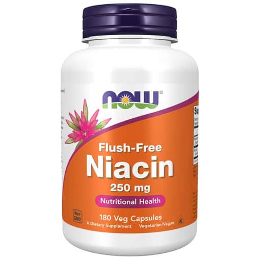 NOW, Flush-Free, Niacin, 250 mg, 180 Veg Caps