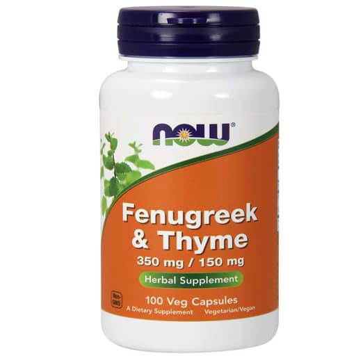 NOW Fenugreek and Thyme, 350 mg / 150 mg, 100 Veg Caps