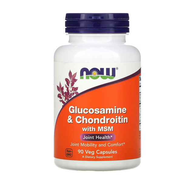NOW Glucosamine and Chondroitin with MSM - 90 Veg Capsules 