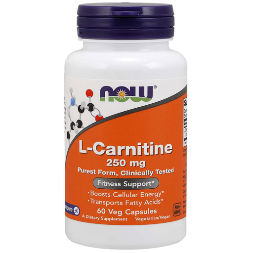 NOW L-Carnitine, 250 mg, Tartrate-L-Carnipure, 60 Veg Caps