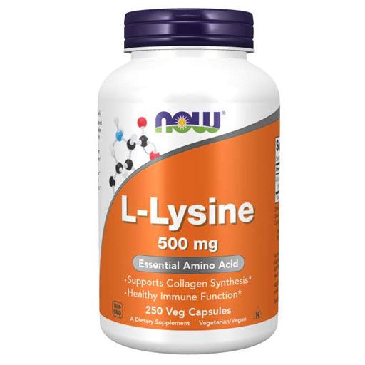 NOW L-Lysine - 500 mg - 250 Veg Caps