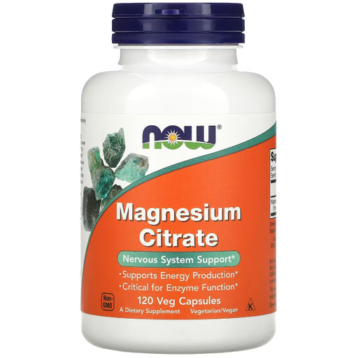 NOW Magnesium Citrate - 120 Veg Capsules