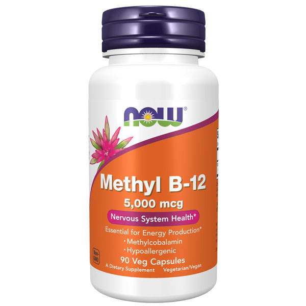 NOW Methyl B12 - 5,000 mcg - 90 Veg Capsules