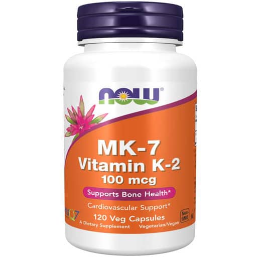 NOW MK-7 Vitamin K-2, 100 mcg, 120 Veg Caps