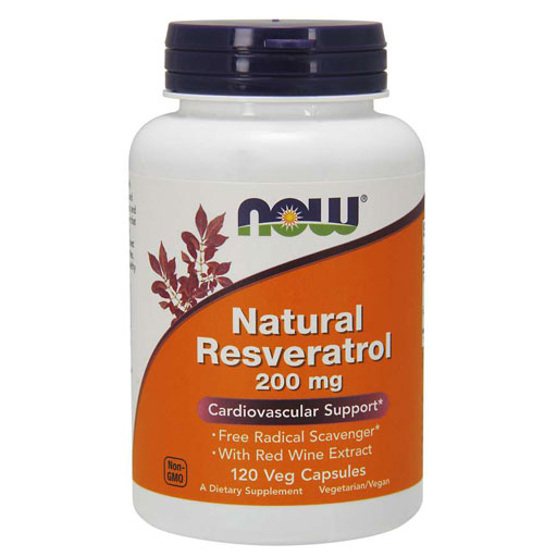 NOW Natural Resveratrol - 200 mg - 120 Veg Caps