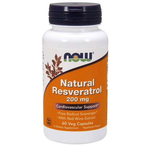 NOW Natural Resveratrol - 200 mg - 60 Veg Caps
