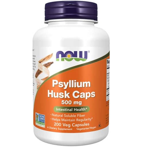 NOW Psyllium Husk - 500 mg - 200 Veg Capsules