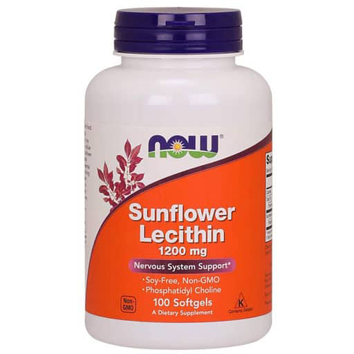 NOW Sunflower Lecithin - 1200 mg - 100 Softgels