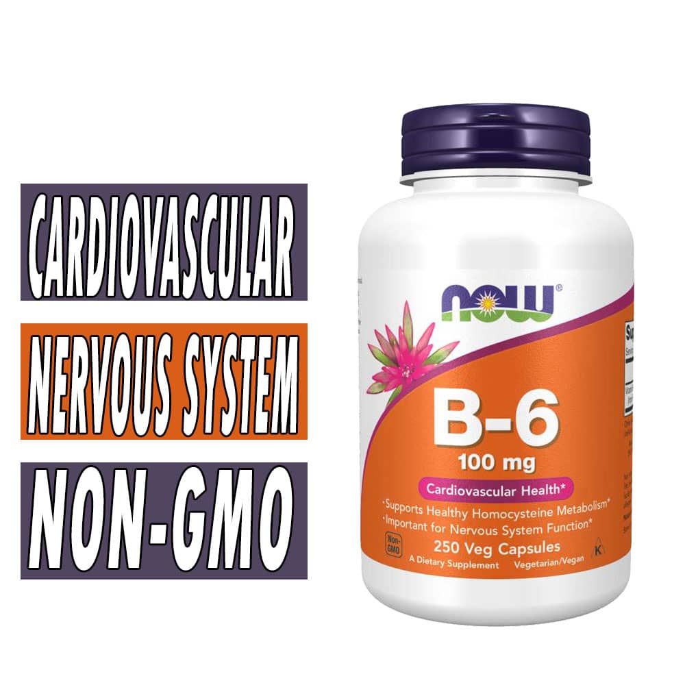 NOW Vitamin B6 - 100 mg - 250 Veg Caps