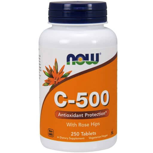 NOW, Vitamin C-500, with Rose Hips, 250 Tabs