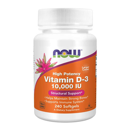 NOW, Vitamin D-3, 10,000 IU, 240 Softgels