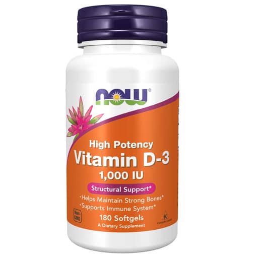 NOW, Vitamin D-3, 1,000 IU, 180 Softgels,